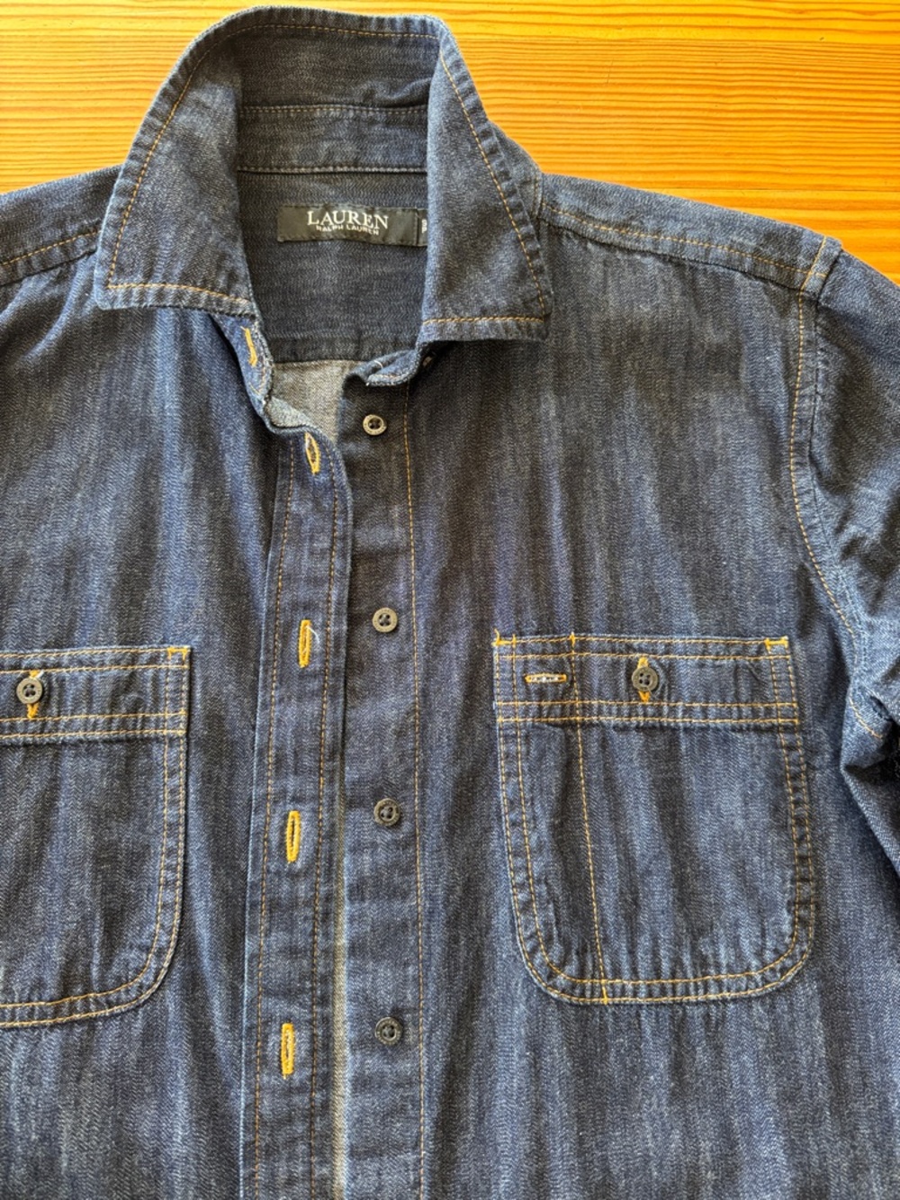 Ralph Lauren Black Label Indigo Denim Button-Up Shirt - Picture 2 of 5